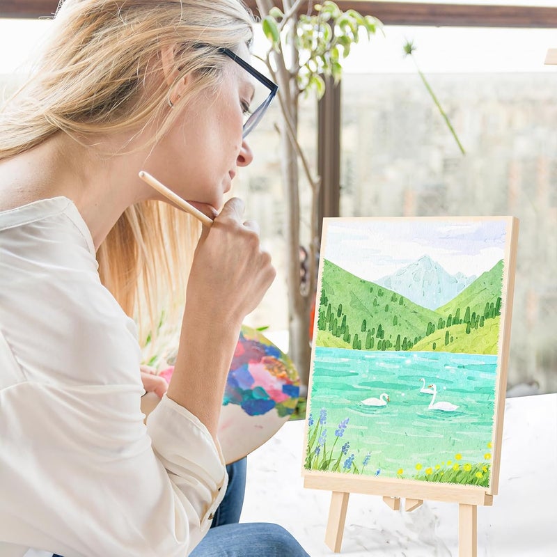 HANSILK Unfinished Wood Canvas Panels for Painting, 8×10" Basswood Canvas- 1/2" Deep Cradle Board with Easel for Acrylic and Oil Painting, Pouring Art, Crafting - Image 4